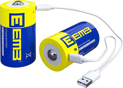 EEMB D Batteries 1.5V Rechargeable D Batteries 5550mWh Rechargeable ...