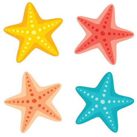 Dibujo de dibujos animados de estrellas de mar de colores | Vector ...