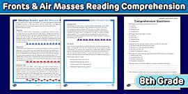 Identifying Major Air Masses Worksheet for 6th-8th Grade