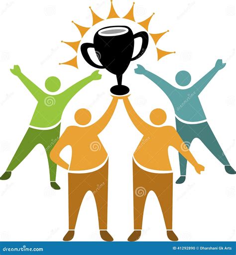Teamwork winner logo stock vector. Image of couple, editable - 41292890