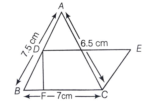 In figure, `triangle``ABC` has sides `AB` = `7.5` `cm`, `AC` = `6.5 ...