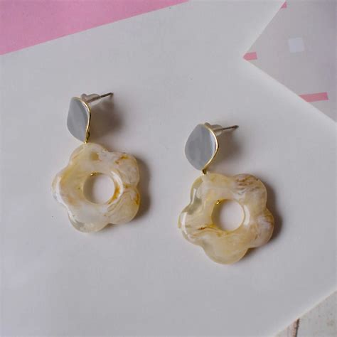 Acrylic Flower Drop Earrings | Salty – Salty Accessories