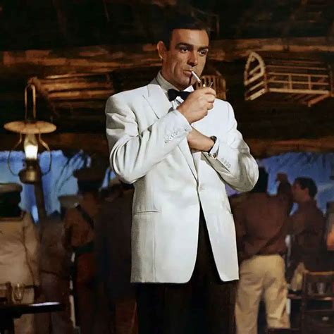 Sean Connery Goldfinger James Bond White Tuxedo