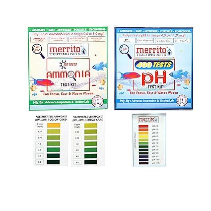 MERRITO Combo of ph Test Kit WW66 Ammonia Test Kit Water Test Kit ...