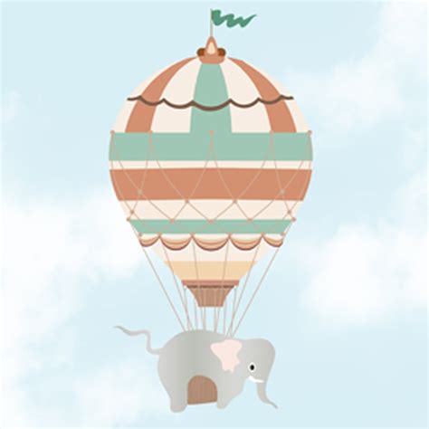 Flying Giraffe Cycle Train Wall Mural for kids Room | Life n Colors