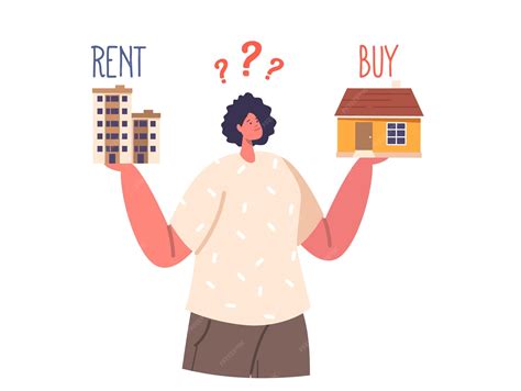 Premium Vector | Financial choice between buying and rent apartment ...