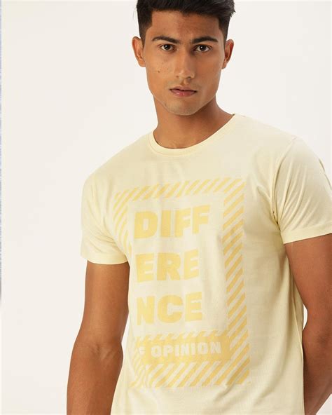 Buy Men's Yellow Typography T-shirt for Men Yellow Online at Bewakoof