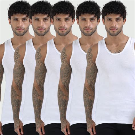 CA 302 Rib Sleeveless Vest RN (Pack of 5) – Crystal