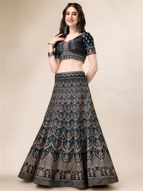 Dazzling Elegance: Swarovski Adorned Bridal and Semi-Bridal Lehengas ...