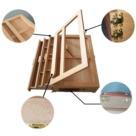 Buy 3 Layers Wooden Artist Table Top Drawing Easel Stand Folding Sketch ...