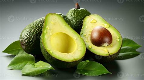 closeup photo of avocado fruit on isolated white background Generative ...