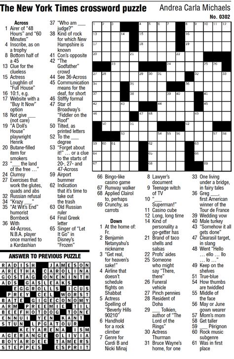 New York Post Crossword Printable - Free Printable Crosswords