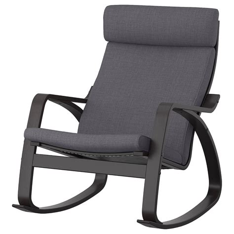 POÄNG rocking-chair, black-brown/Skiftebo dark grey - IKEA