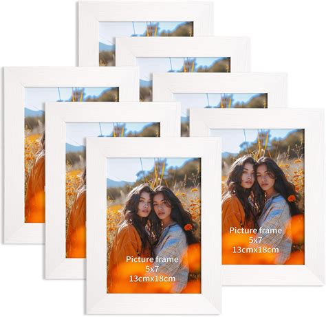 Amazon.com - PETAFLOP 5x7 Picture Frame Set of 7, White Frames Display ...