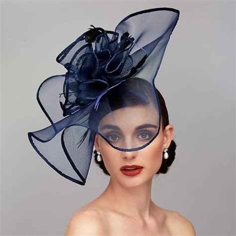 Elegant & Luxurious Feather Linen Rayon Kentucky Hat Fascinators ...