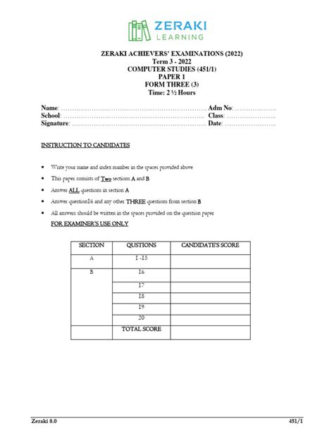 Image result for Computer Studies Form 3