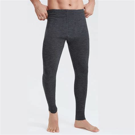 100% Merino Wool Long Johns Thermal Underwear Pants Men's Baselayer Man ...