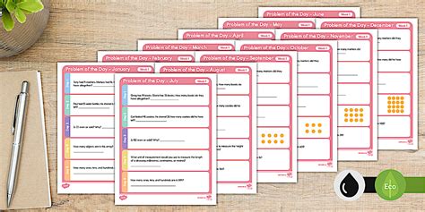 Grade 2 Math Problems: 12-Months of Activities Pack - Twinkl