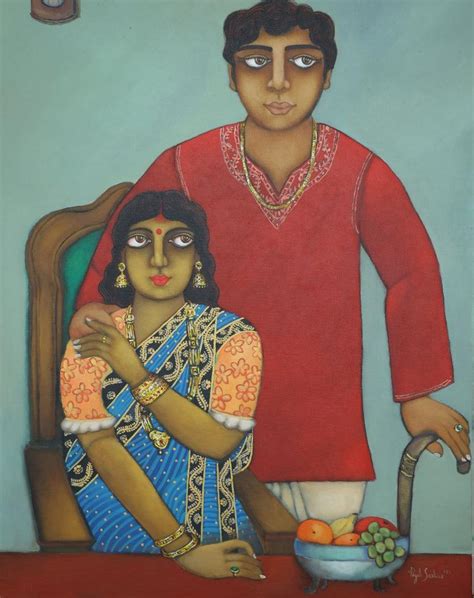 "Zamindar": Red Violet Acrylic Painting by Piyali Sarkar | ArtZolo.com