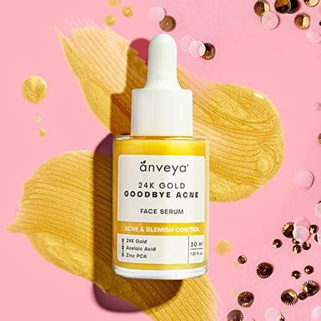 Buy ANVEYA GOODBYE ACNE SERUM 30ML FOR ALL SKIN TYPES | 24K GOLD SERUM ...