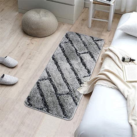Buy HOKIPO Microfiber Soft Shaggy Rug Bedroom Runner, 40x120 cm, Bricks ...