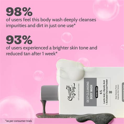 Deep Cleansing Body Wash with Charcoal & Glycolic Acid | Chemist at ...