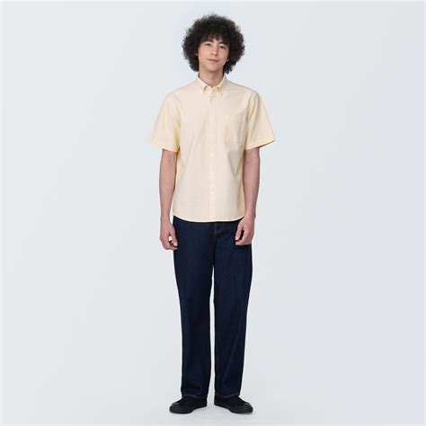 Washed oxford button down Short Sleeve shirt