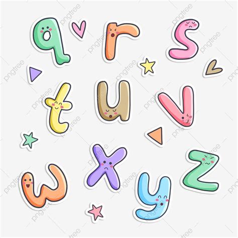 Lower Case Hd Transparent, Lower Case Alphabet Cute Sticker Set ...