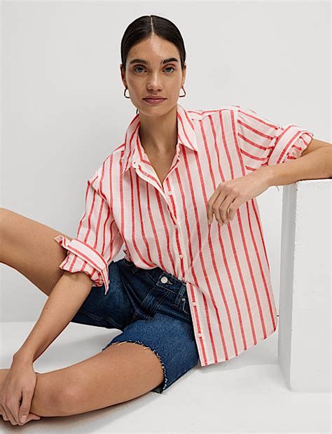 Buy Pure Cotton Striped Collared Shirt at Marks & Spencer