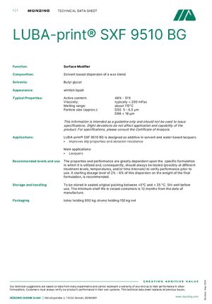 LUBA-print® SXF 9510 BG | Münzing Chemie