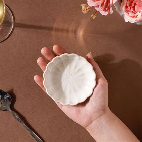 Ocean Ceramic Dessert Plate White 4 Inch