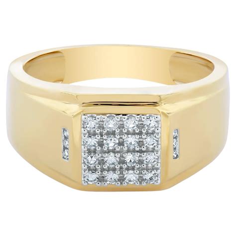 10K Yellow Gold Classic Mens Diamond Ring For Sale at 1stDibs | 10k ...