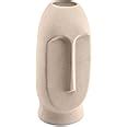 Buy Indulge Homes Ceramic Beige Face Vase 9 Inch - Set of 1 Rough ...