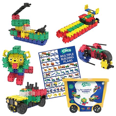 Clics Basic Set of 560 Pieces, Construction Toys for 3 Year Old, 20 in ...