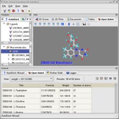 PyRx Tutorial 的图像结果