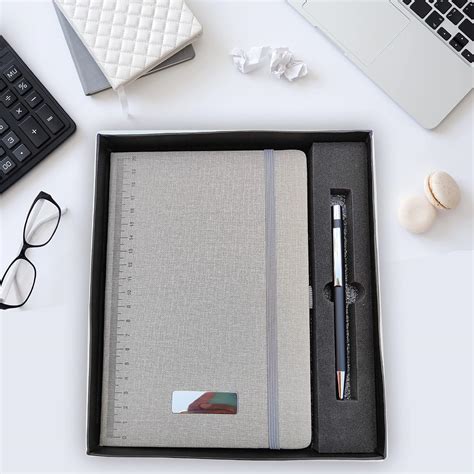 PANAZONE Coporate Gift Set Metal Pen & Diary Elastic Closure Combo Gift ...