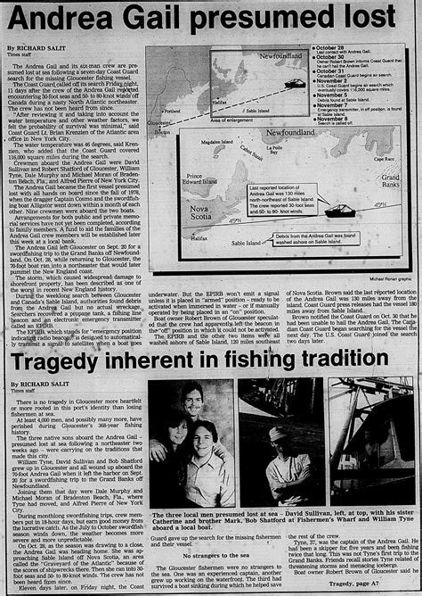 The Andrea Gail was lost at sea during a storm now called the “Perfect ...