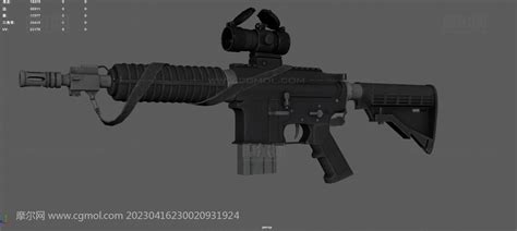 AR15战术版卡宾步枪 M4卡宾枪 自动步枪_枪械武器模型下载-摩尔网CGMOL