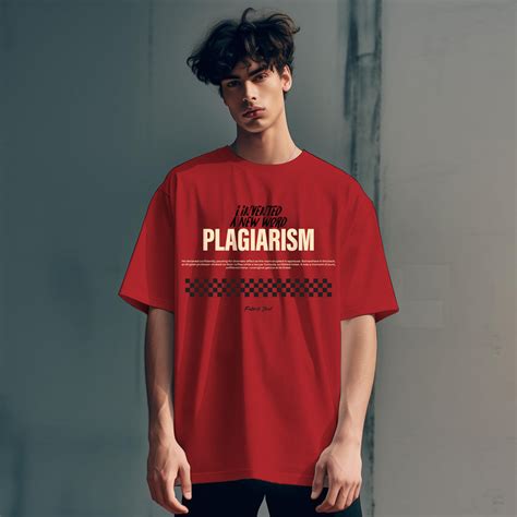 Plagiarized Oversized T-Shirt Red – The Fabric Soul