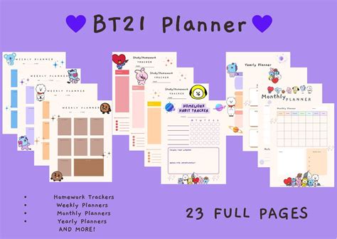 Buy BT21 Digital Planner BTS BT21 Line Friends Characters Digital ...