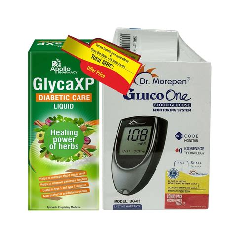 Apollo Pharmacy Glycaxp Diabetic Care Liquid 900 ml + Dr. Morepen Gluco ...