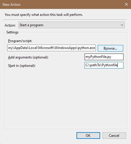 Task Scheduler Run Python Script 的图像结果