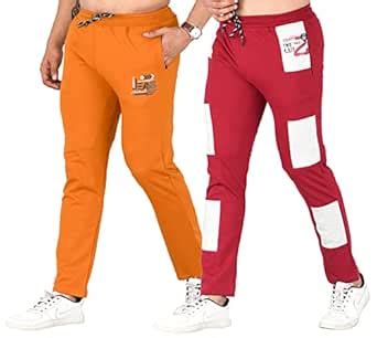 SHAUN Men's Fitted Fit Cotton Blend Track Pant (NN102MN2_YR_Multicolor ...