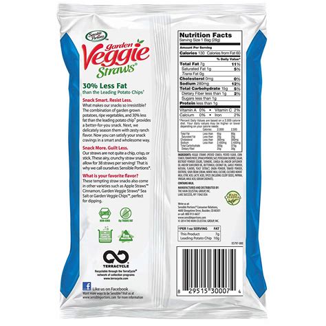 Garden Veggie Straws Nutrition Label | Fasci Garden