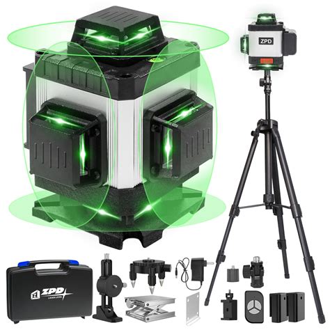 Laser Level, ZPD Laser Level with Tripod, 4 x 360 Self Leveling Laser ...