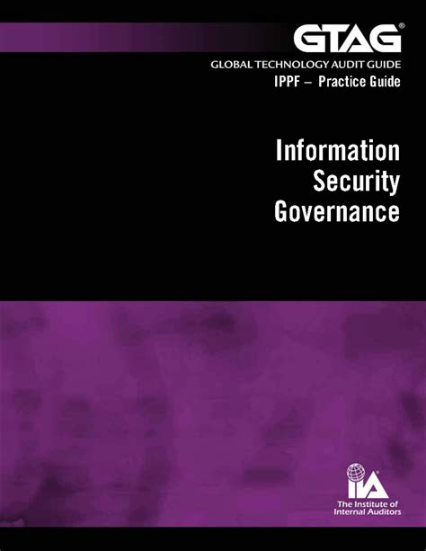 GTAG-15: Information Security Governance Practice Guide - Studocu