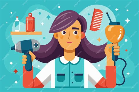 Premium Vector | FlatStyle Vector of Hairdresser with Scissors and ...