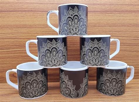 Buy LAGHIMA JADON Ceramic Coffee/Tea Cups Beautiful Printed Design Big ...