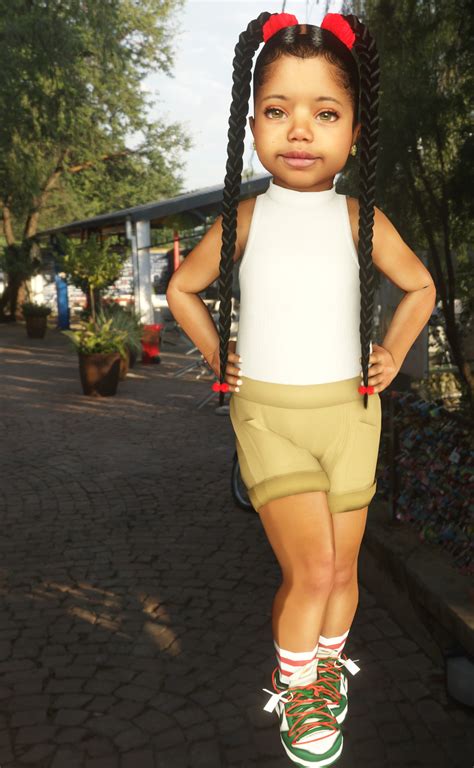 Sleeveless Tee & Cargo Shorts (Toddler) | kushNkurls | Sims 4 toddler ...