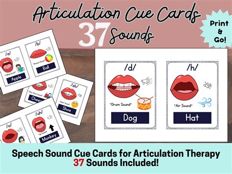 Articulation Cue Cards, Speech Sound Flashcards, Speech Therapy ...